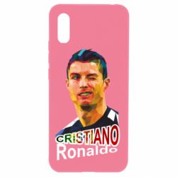 Чехол для Xiaomi Redmi 9a Криштиану Роналду, полигональный портрет - PrintSalon