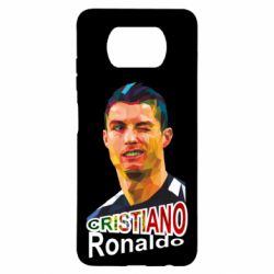 Чехол для Xiaomi Poco X3 Криштиану Роналду, полигональный портрет - PrintSalon