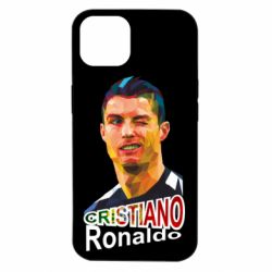 Чехол для iPhone 14 Криштиану Роналду, полигональный портрет - PrintSalon