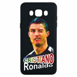 Чехол для Samsung J7 2016 Криштиану Роналду, полигональный портрет - PrintSalon