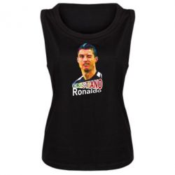 Женская майка Криштиану Роналду, полигональный портрет - PrintSalon
