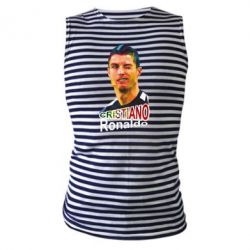 Майка-тельняшка Криштиану Роналду, полигональный портрет - PrintSalon