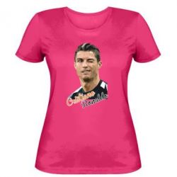 Женская футболка Криштиану Роналду, полигональный портрет - PrintSalon