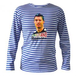 Тельняшка с длинным рукавом Криштиану Роналду, полигональный портрет - PrintSalon