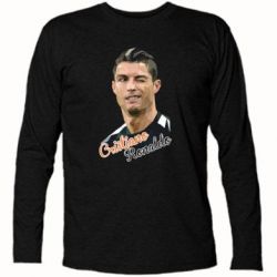 Футболка с длинным рукавом Криштиану Роналду, полигональный портрет - PrintSalon