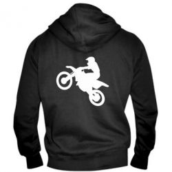 Мужское худи на молнии Кроссовый мотоцикл - PrintSalon