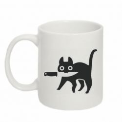 Чашка 320ml Cat with a knife