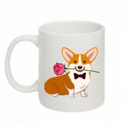 Чашка 320ml Corgi With A Rose