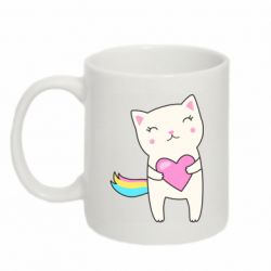 Чашка 320ml Cute cat with heart