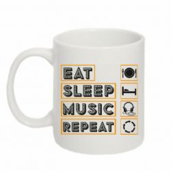 Чашка 320ml Eat sleep dj repeat. - PrintSalon