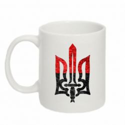 Чашка 320ml Герб Украины красно-черный - PrintSalon