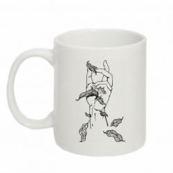 Чашка 320ml Hand with leafs