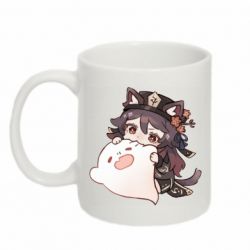 Чашка 320ml Hu Tao cat