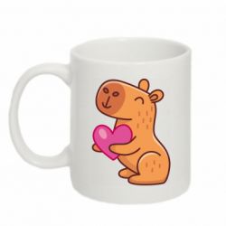 Чашка 320ml Капибара сердечко