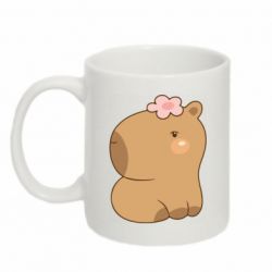 Чашка 320ml Капибара с цветком