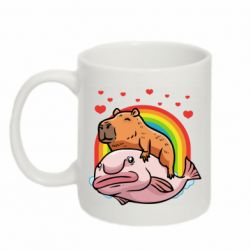 Чашка 320ml Капибара на рыбе