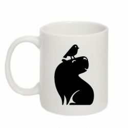 Чашка 320ml Капибара и Птичка