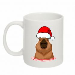 Чашка 320ml Новогодняя капибара