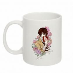 Чашка 320ml Osamu Dazai in flowers-PrintSalon Чашка 320ml Osamu Dazai in flowers