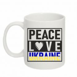 Кружка 320ml PEACE LOVE UKRAINE - PrintSalon