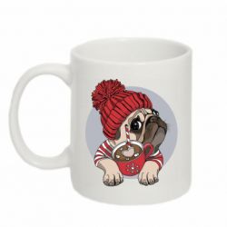 Чашка 320ml Pug And Coffee
