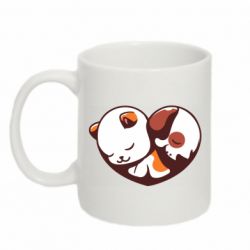 Чашка 320ml Сердечко. Котик и собачка