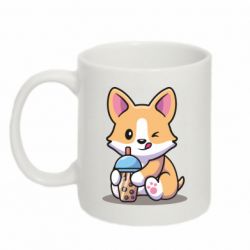 Чашка 320ml Собачька пьет боба ти