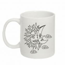 Чашка 320ml Sun and Moon faces