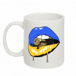 Кружка 320ml Україна! Губи з кулею - PrintSalon