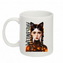 Чашка 320ml Венздей кошка