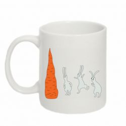 Чашка 320ml Зайцы возле морковки