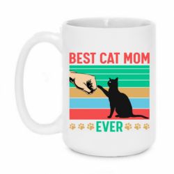 Чашка 420ml Best cat mom ever - PrintSalon