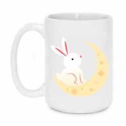 Чашка 420ml Cute rabbit on the moon - PrintSalon