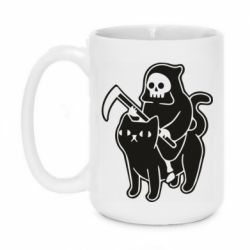 Чашка 420ml Death and cat - PrintSalon