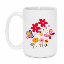Чашка 420ml Flowers and Butterflies - PrintSalon