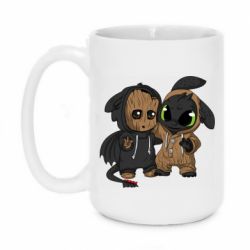 Чашка 420ml Groot And Toothless - PrintSalon