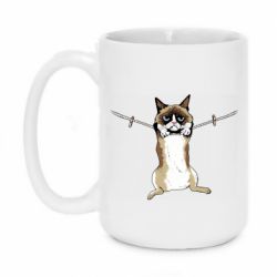 Чашка 420ml Grumpy Cat On The Rope - PrintSalon