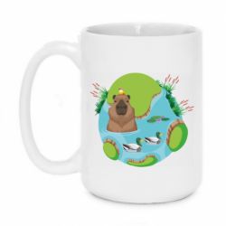 Чашка 420ml Капибара в воде - PrintSalon