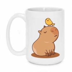 Чашка 420ml Капибара с птичкой - PrintSalon