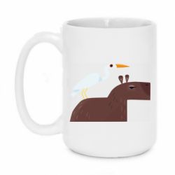 Чашка 420ml Капибара с цаплей - PrintSalon