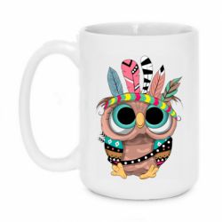 Чашка 420ml Little owl with feathers - PrintSalon