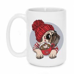 Чашка 420ml Pug And Coffee - PrintSalon