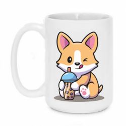 Чашка 420ml Собачька пьет боба ти