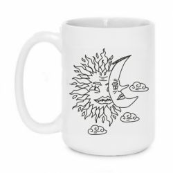 Чашка 420ml Sun and Moon faces - PrintSalon