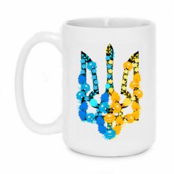 Чашка 420ml Тризуб квіти Україна - PrintSalon