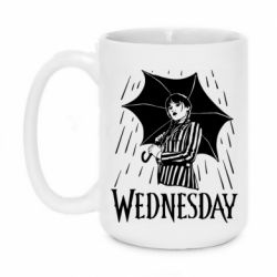 Чашка 420ml Венздей Вдамс и зонт - PrintSalon