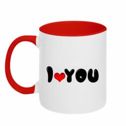 Чашка двокольорова День Валентина I love you