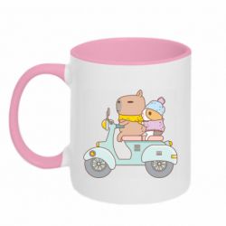 Чашка двухцветная 320ml Капибара и Морская свинка - PrintSalon