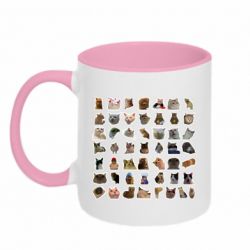 Чашка двухцветная 320ml Коты мем. - PrintSalon