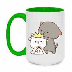 Чашка двухцветная 420ml Чиби котики - PrintSalon